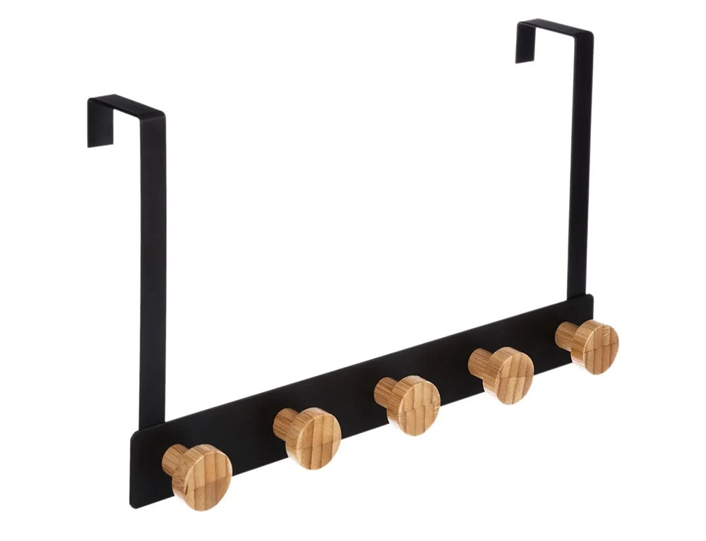 Κρεμάστρες & Καλόγεροι Door Hook 5H Mtl/Bamb Black 151570A