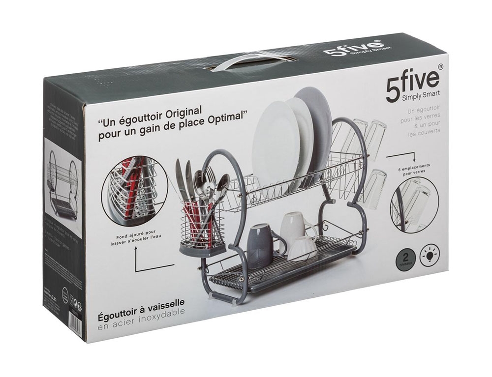 Οργάνωση Νεροχύτη Metal + Plastic Dish Rack Five 146478