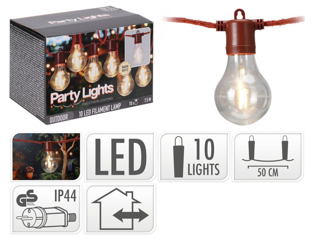 Party Lights Party Lights Bulbs 50Led Red B