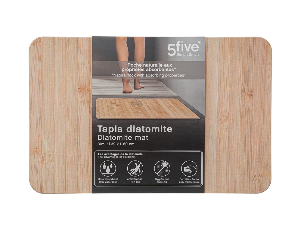 Πατάκια Απορρόφησης Νερού Μετά Το Ντουζ Bamboo Diatomite Bathmat 39X60 174683A