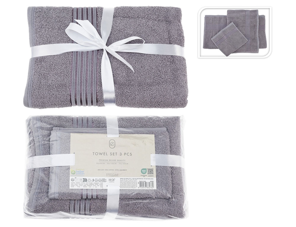 Πετσέτες Μπάνιου Towel Set Of 3Pcs Lavender Hd1001260