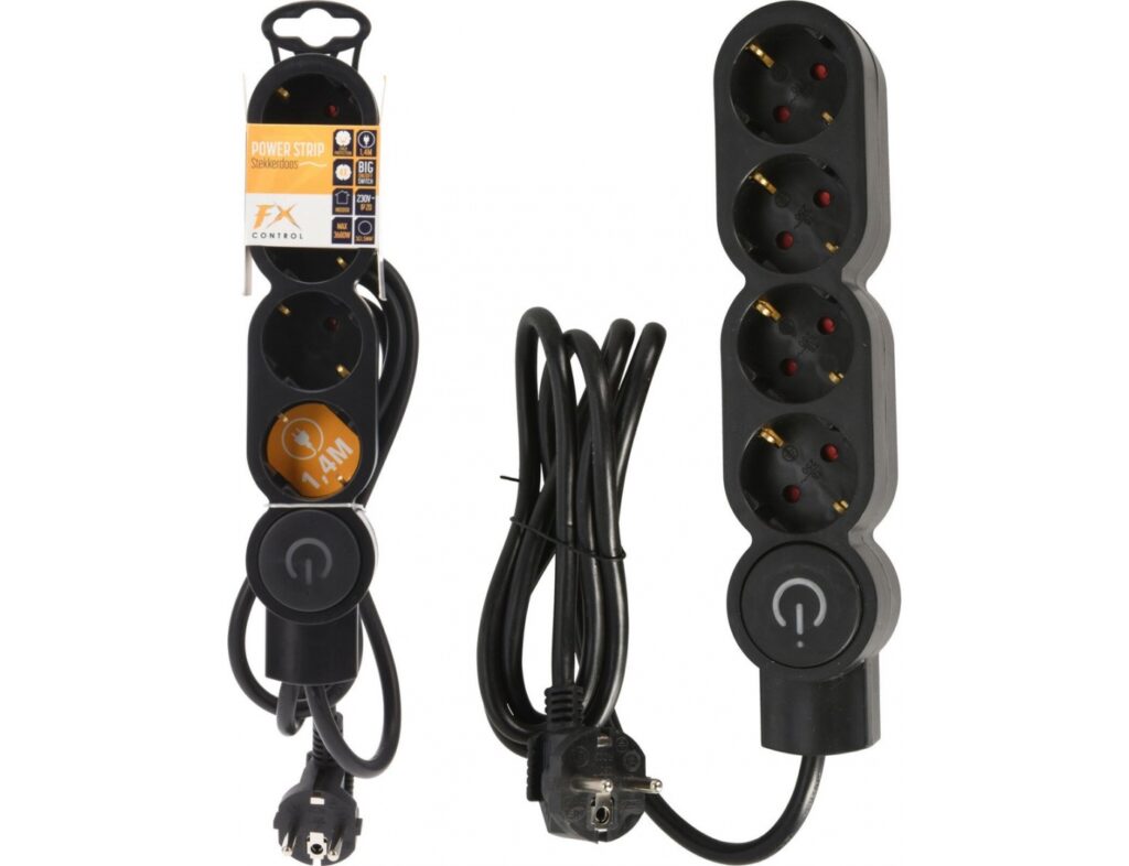 Πολύμπριζα Power Socket 4Way 140Cm Black Kt9000010