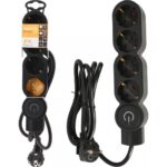 Πολύμπριζα Power Socket 4Way 140Cm Black Kt9000010