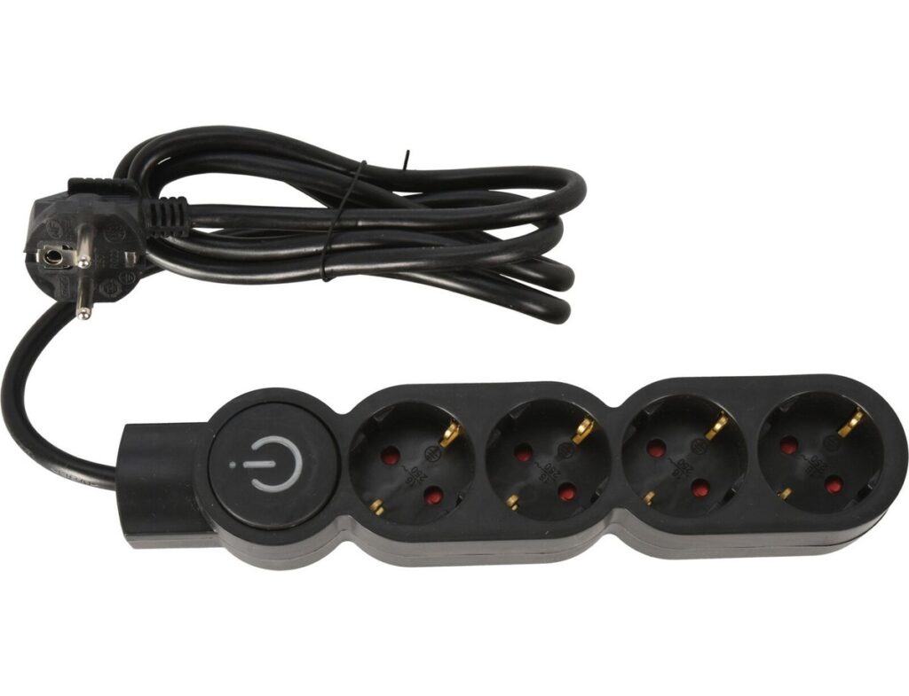 Πολύμπριζα Power Socket 4Way 140Cm Black Kt9000010