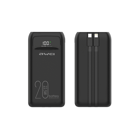 Powerbank - P169K - 20.000mah - AWEI - 002981 - Black