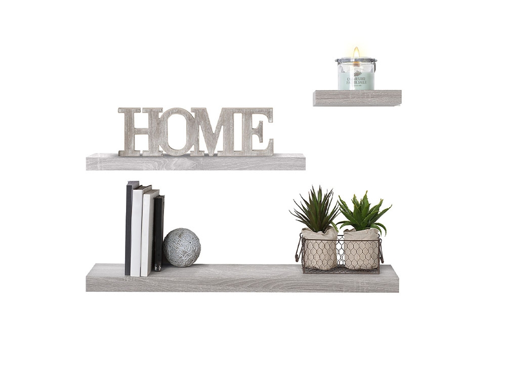 Ραφιέρες/Ράφια Τοίχου Wall Shelf Oak 23.5Cm Grey 138952D