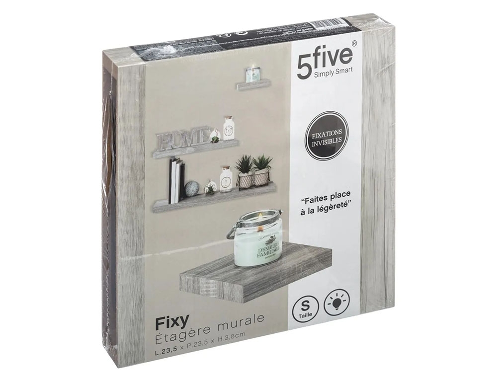 Ραφιέρες/Ράφια Τοίχου Wall Shelf Oak 23.5Cm Grey 138952D