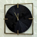 Ρολόγια Εσωτερικού Χώρου Ptmd Wall Clock Oxxo Gold-Coloured/Black 53 Cm