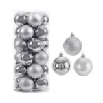 Σετ Χριστουγεννιάτικες μπάλες - 10cm - 20pcs - 326017 - Silver