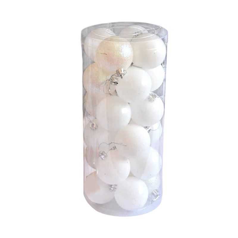 Σετ Χριστουγεννιάτικες μπάλες - 10cm - 20pcs - 326017 - White