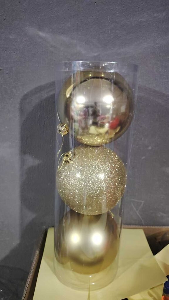 Σετ Χριστουγεννιάτικες μπάλες - 12cm - 3pcs - 326123 - Gold