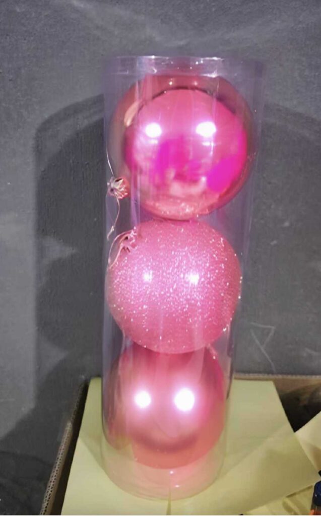 Σετ Χριστουγεννιάτικες μπάλες - 15cm - 3pcs - 326130 - Pink