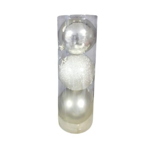 Σετ Χριστουγεννιάτικες μπάλες - 15cm - 3pcs - 326130 - White