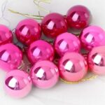 Σετ Χριστουγεννιάτικες μπάλες - 8cm - 12pcs - 326048 - Pink