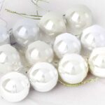 Σετ Χριστουγεννιάτικες μπάλες - 8cm - 12pcs - 326048 - White