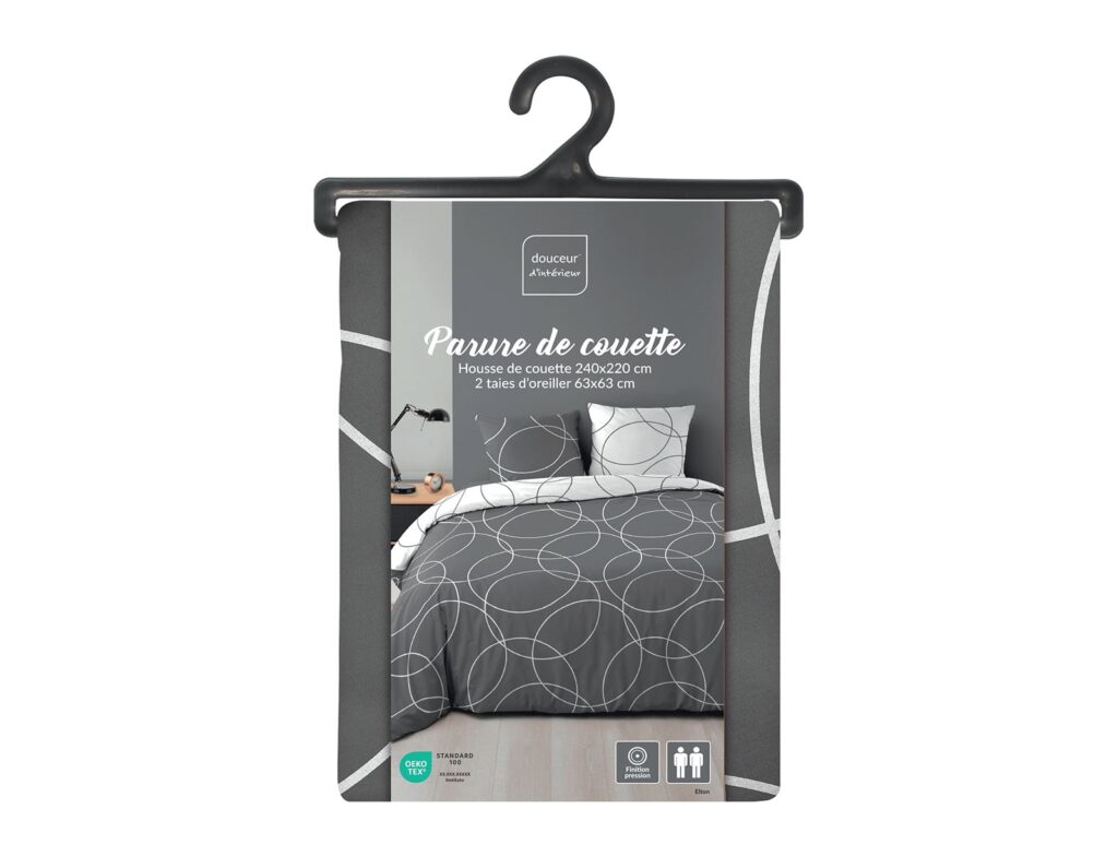 Σετ Παπλωματοθήκη-Μαξιλαροθήκη Douceur D'intérieur - 220X240Cm - 3 Τμχ