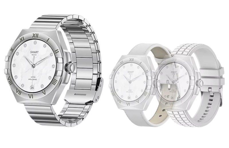 Σετ Smartwatch με 3 λουράκια - LG80 Mini - 065066 - White