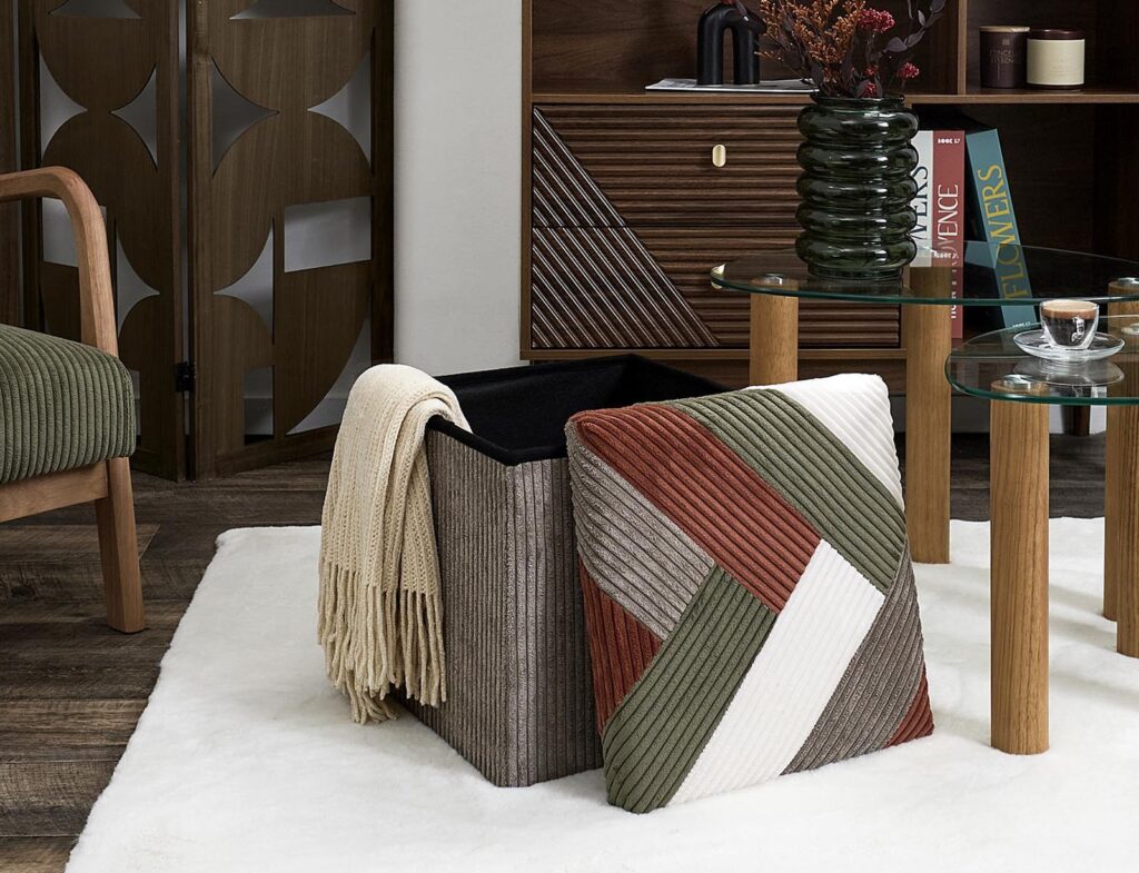 Σκαμπό & Πουφ Patchwork Folding Pouffe Box Cotele Scott Hd0550