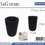 Θήκες οδοντόβουρτσας πλαστικές σε σετ 5Χ - Black - 21776
