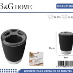 Θήκες οδοντόβουρτσας πλαστικές σε σετ 5Χ - Black - 21800