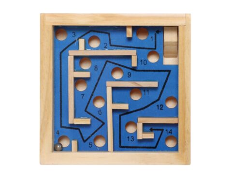 Το Θυμάσαι; (Παιχνίδια Ρετρό Από Τα Παλιά) Wooden Game Of Skill, Labyrinth, Made Of Wood, Blu