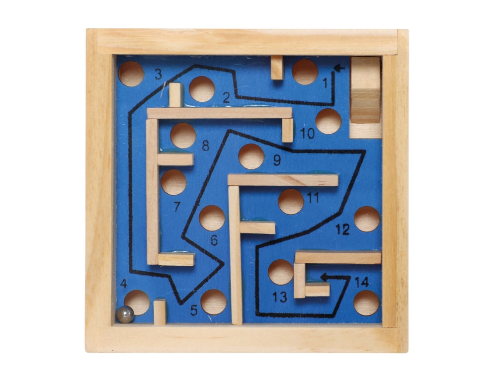 Το Θυμάσαι; (Παιχνίδια Ρετρό Από Τα Παλιά) Wooden Game Of Skill, Labyrinth, Made Of Wood, Blu