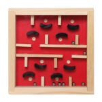 Το Θυμάσαι; (Παιχνίδια Ρετρό Από Τα Παλιά) Wooden Game Of Skill, Labyrinth, Made Of Wood, Red