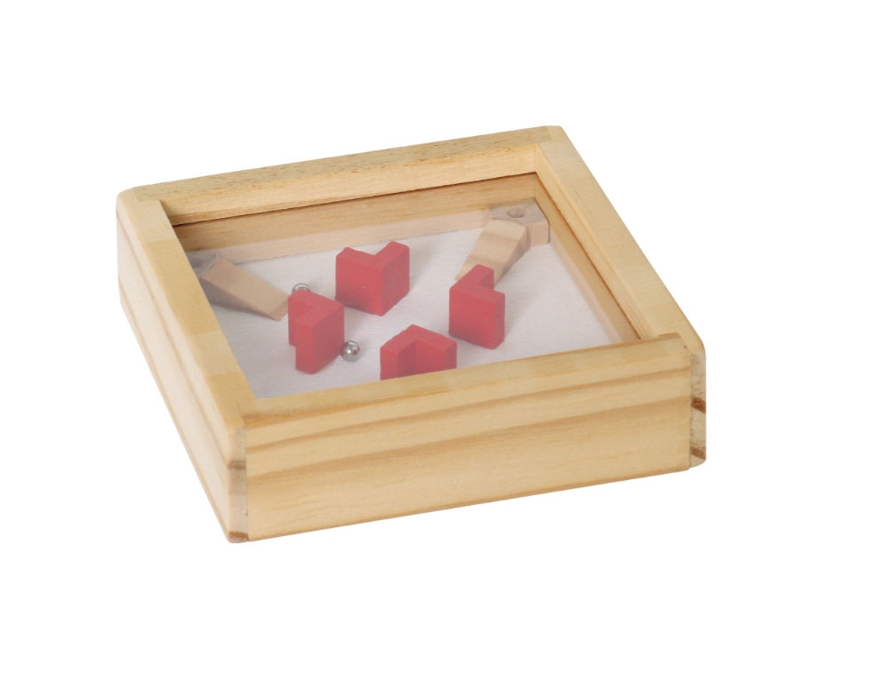 Το Θυμάσαι; (Παιχνίδια Ρετρό Από Τα Παλιά) Wooden Game Of Skill, Labyrinth, Made Of Wood, Red