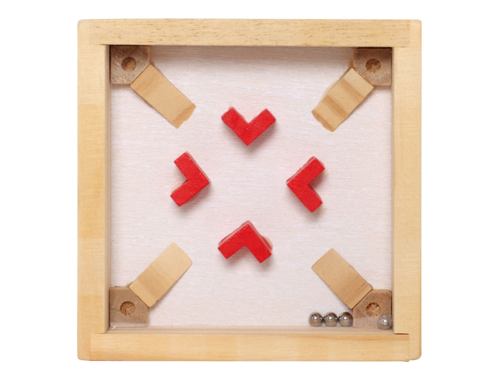 Το Θυμάσαι; (Παιχνίδια Ρετρό Από Τα Παλιά) Wooden Game Of Skill, Labyrinth, Made Of Wood, Red