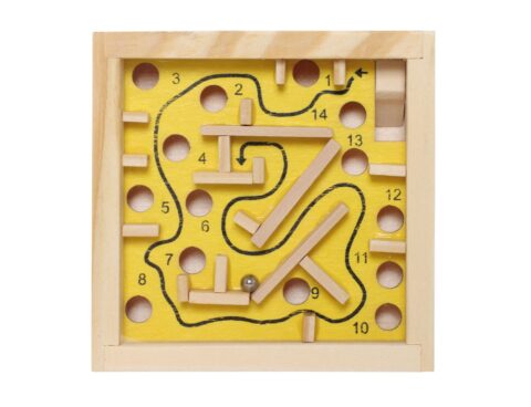 Το Θυμάσαι; (Παιχνίδια Ρετρό Από Τα Παλιά) Wooden Game Of Skill, Labyrinth, Made Of Wood, Yel