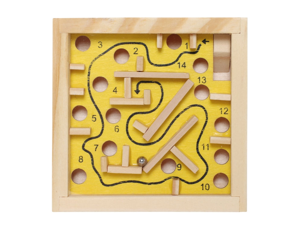 Το Θυμάσαι; (Παιχνίδια Ρετρό Από Τα Παλιά) Wooden Game Of Skill, Labyrinth, Made Of Wood, Yel