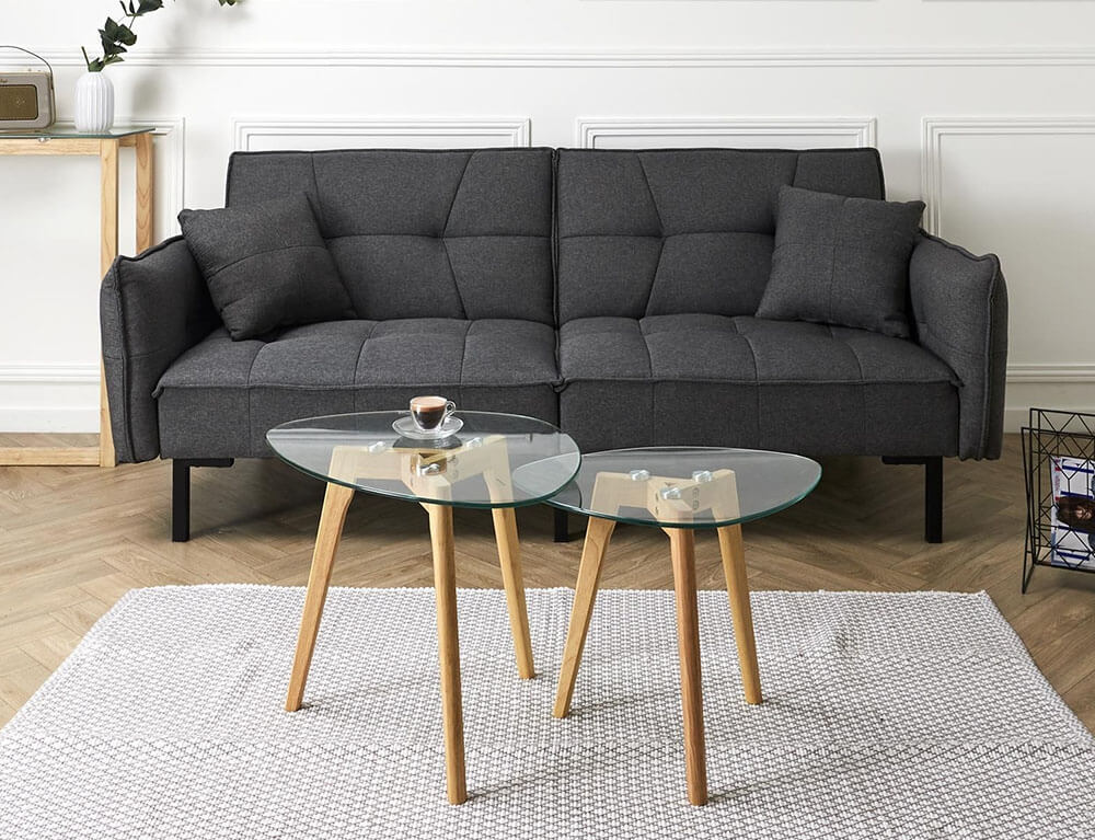 Τραπεζάκια Σαλονιού Glass Nesting Tables X2 Hd3212