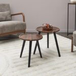 Τραπεζάκια Σαλονιού Round Nesting Table Acacia X2 Hd0290