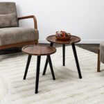 Τραπεζάκια Σαλονιού Round Nesting Table Acacia X2 Hd0290
