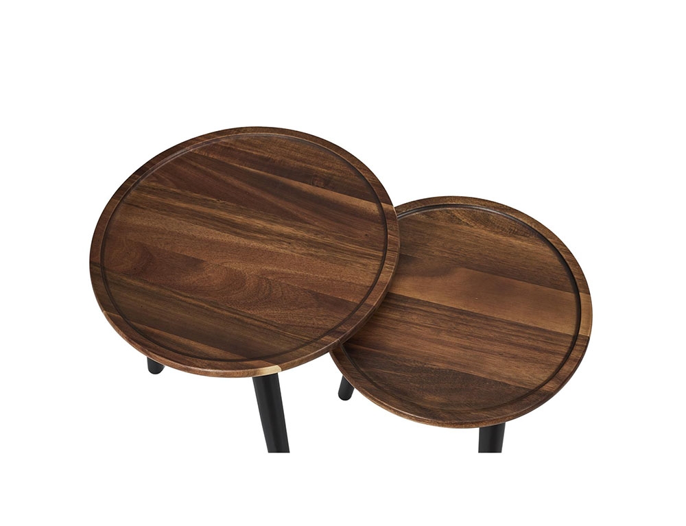 Τραπεζάκια Σαλονιού Round Nesting Table Acacia X2 Hd0290