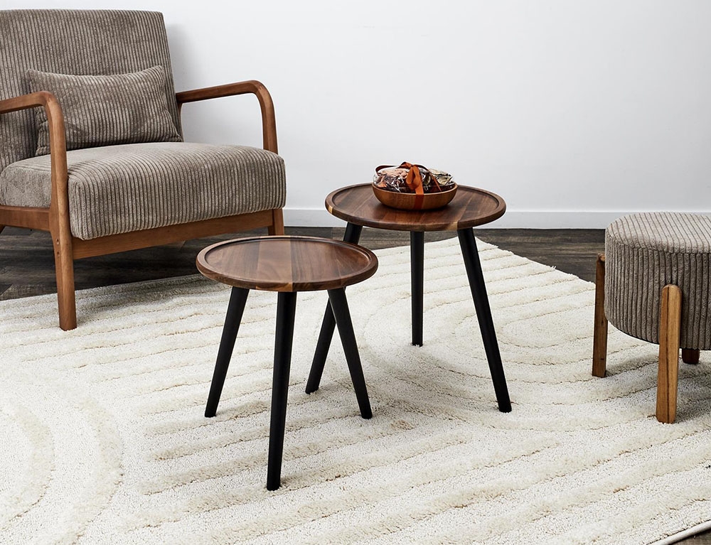 Τραπεζάκια Σαλονιού Round Nesting Table Acacia X2 Hd0290