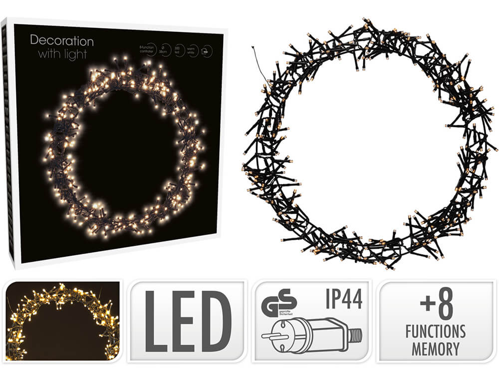 Χριστουγεννιάτικα Φωτεινά Στοιχεία Ring 38Cm 300Led Warm White Ax8107050