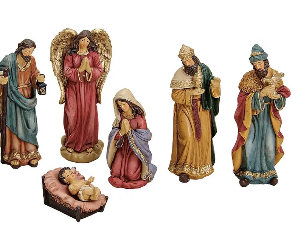 Χριστουγεννιάτικες Φιγούρες Nativity Set Of 8 Figurines, Polyresin, (H) 5-16Cm