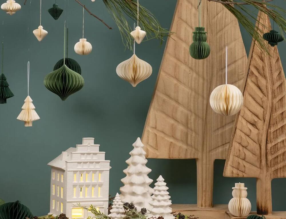Διακόσμηση & Deco Σε Εορταστικό Πνεύμα Fir Tree Paulownia Wood Brown (W/H/D) 39X90X12Cm