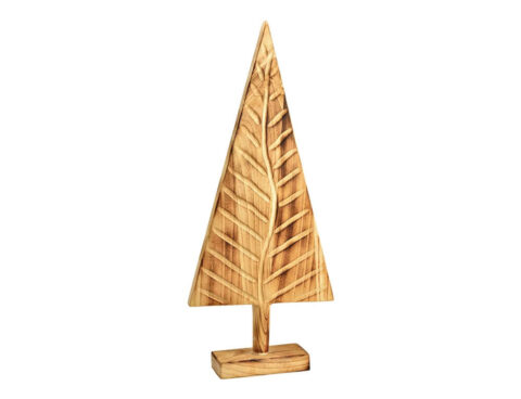 Διακόσμηση & Deco Σε Εορταστικό Πνεύμα Fir Tree Paulownia Wood Brown (W/H/D) 39X90X12Cm