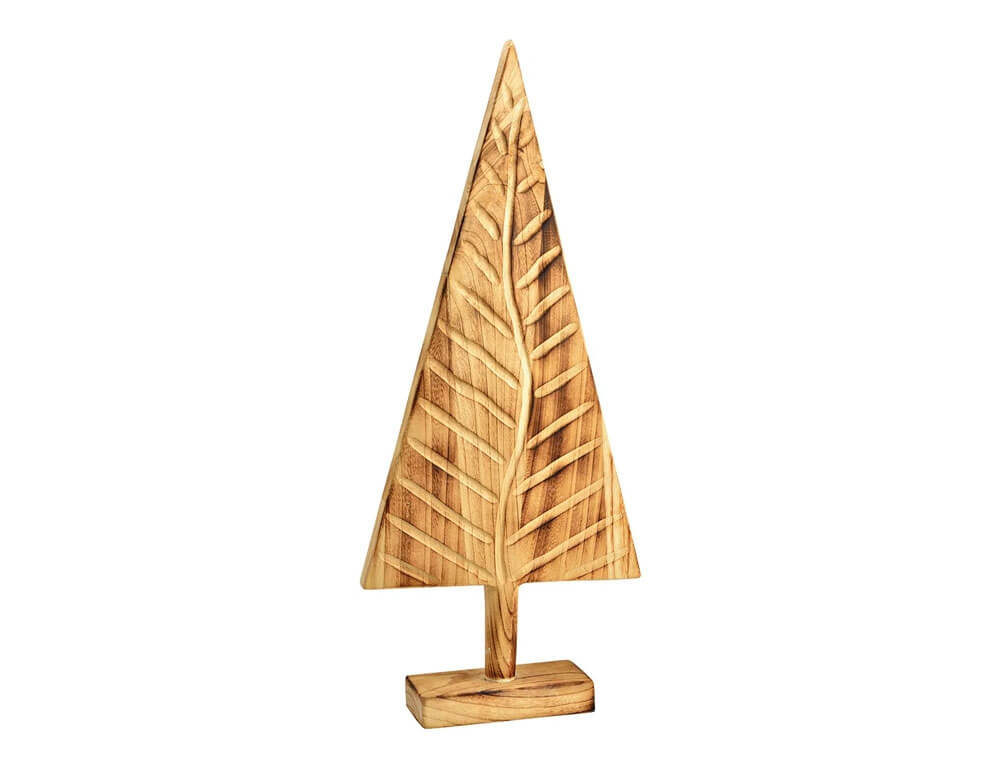 Διακόσμηση & Deco Σε Εορταστικό Πνεύμα Fir Tree Paulownia Wood Brown (W/H/D) 39X90X12Cm