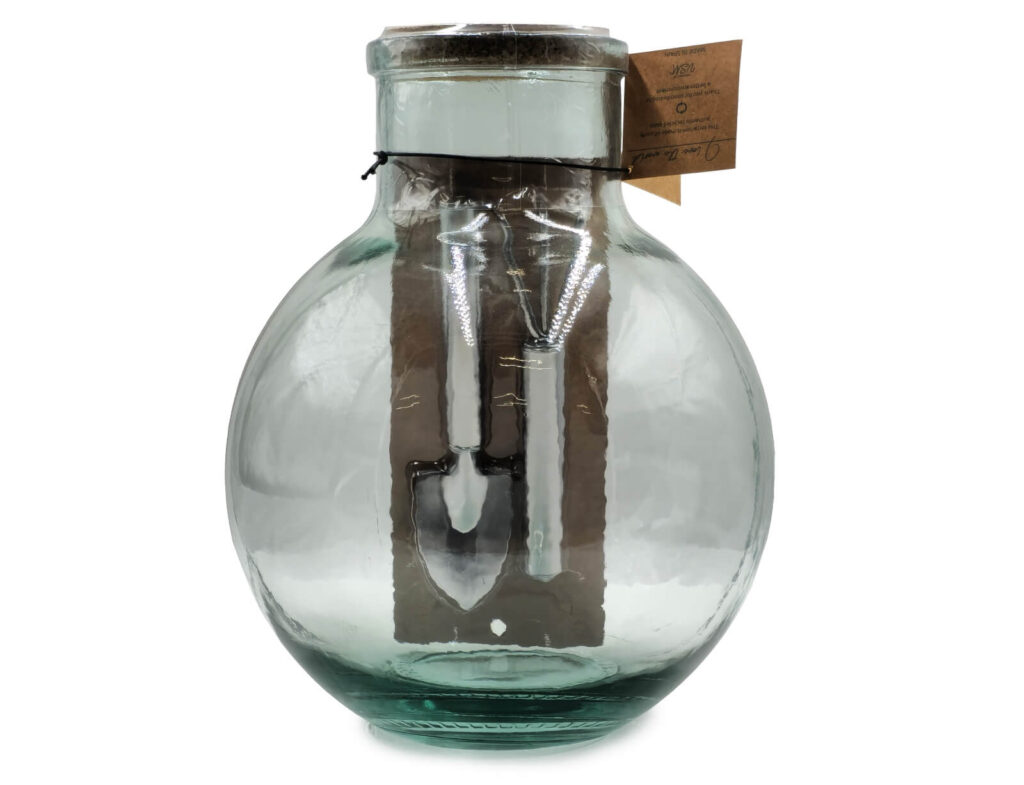 Διακόσμηση Σε Γυάλινο Design Bottle Glass Drops Green Terrarium Me Εργαλεια 31C