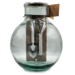 Διακόσμηση Σε Γυάλινο Design Bottle Glass Drops Green Terrarium Me Εργαλεια 31C