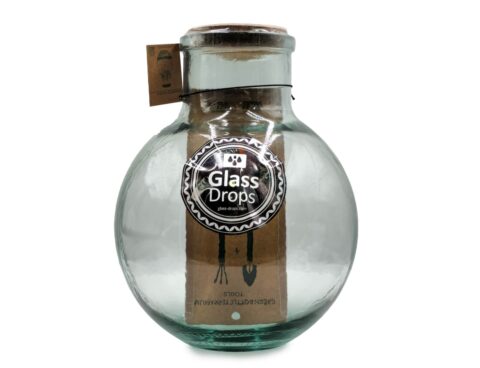 Διακόσμηση Σε Γυάλινο Design Bottle Glass Drops Green Terrarium Me Εργαλεια 31C