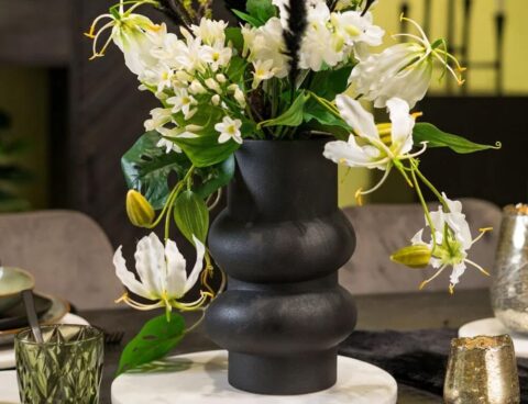Διακόσμητικά Στοιχεία Porcelain Vase Black (W/H/D) 16X25X16Cm