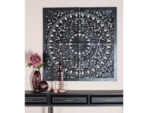 Διακοσμητικοί Πίνακες Ptmd Wall Panel Akoulina Black 120 Cm Set Of 4