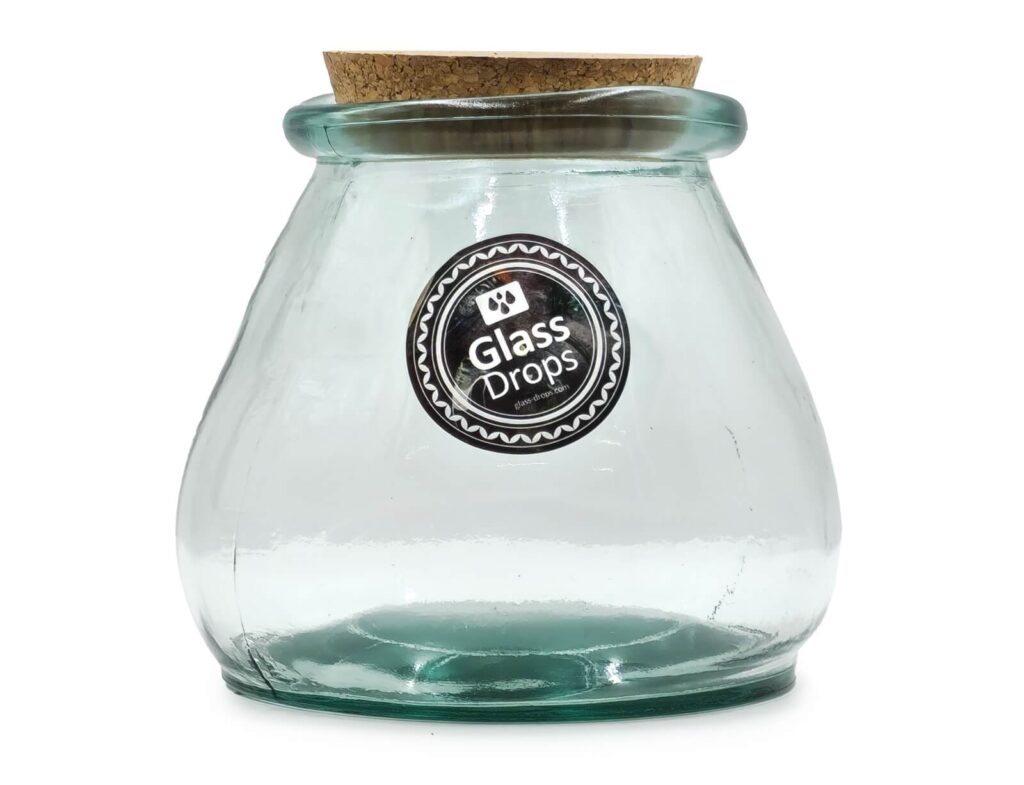 Δοχεία Τροφίμων Δοχειο Glass Drops Sac Me Πωμα Φελλου 1,5L 15Cm