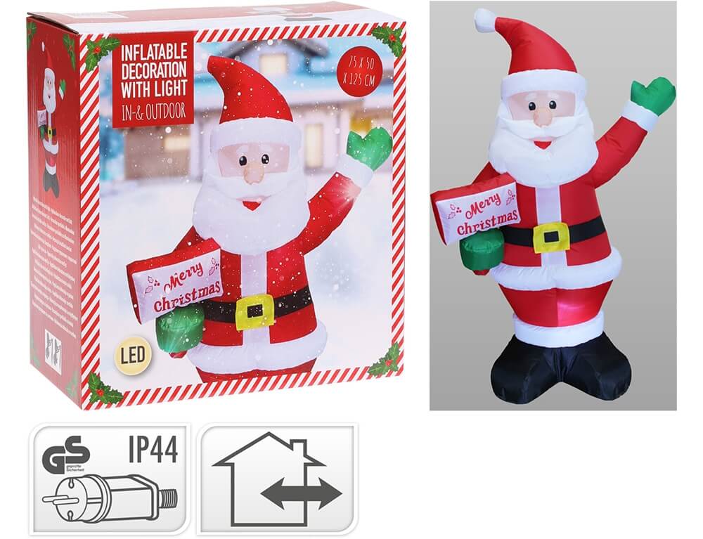Εορταστική Διακόσμηση Μεγάλου Μεγέθους Inflatable Santa 125Cm