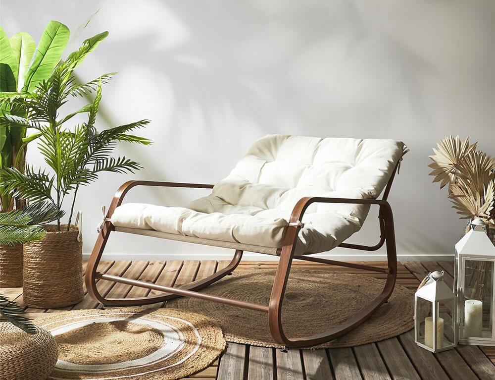 Έπιπλα Κήπου & Βεράντας Fauteuil A Bascule Miami Imitation Bois M1 Hdo7309