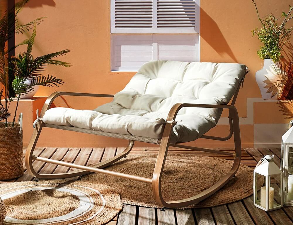 Έπιπλα Κήπου & Βεράντας Fauteuil A Bascule Miami Imitation Bois M1 Hdo7309